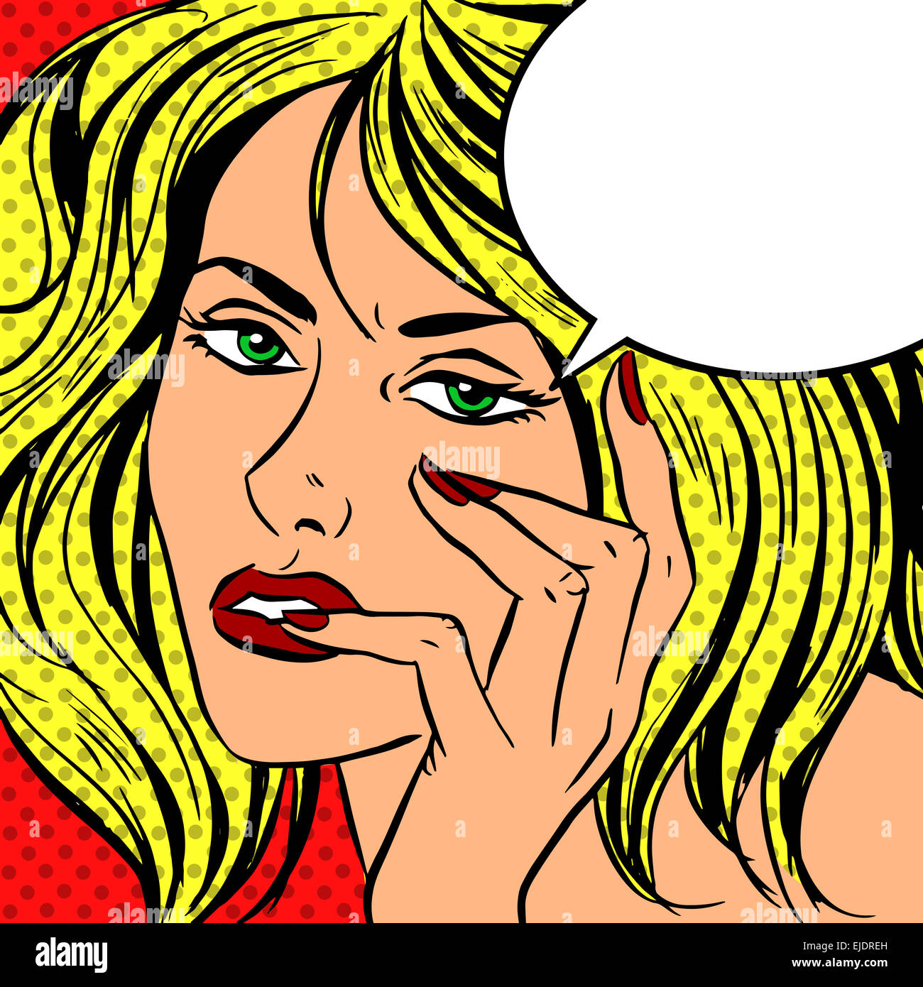 Sad girl Pop art vintage comic Stock Photo - Alamy