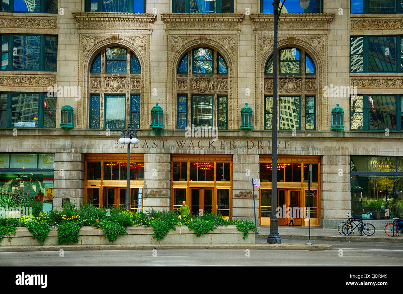 Front facade of the old Jewelers Building in Chicago, Illinois Stock