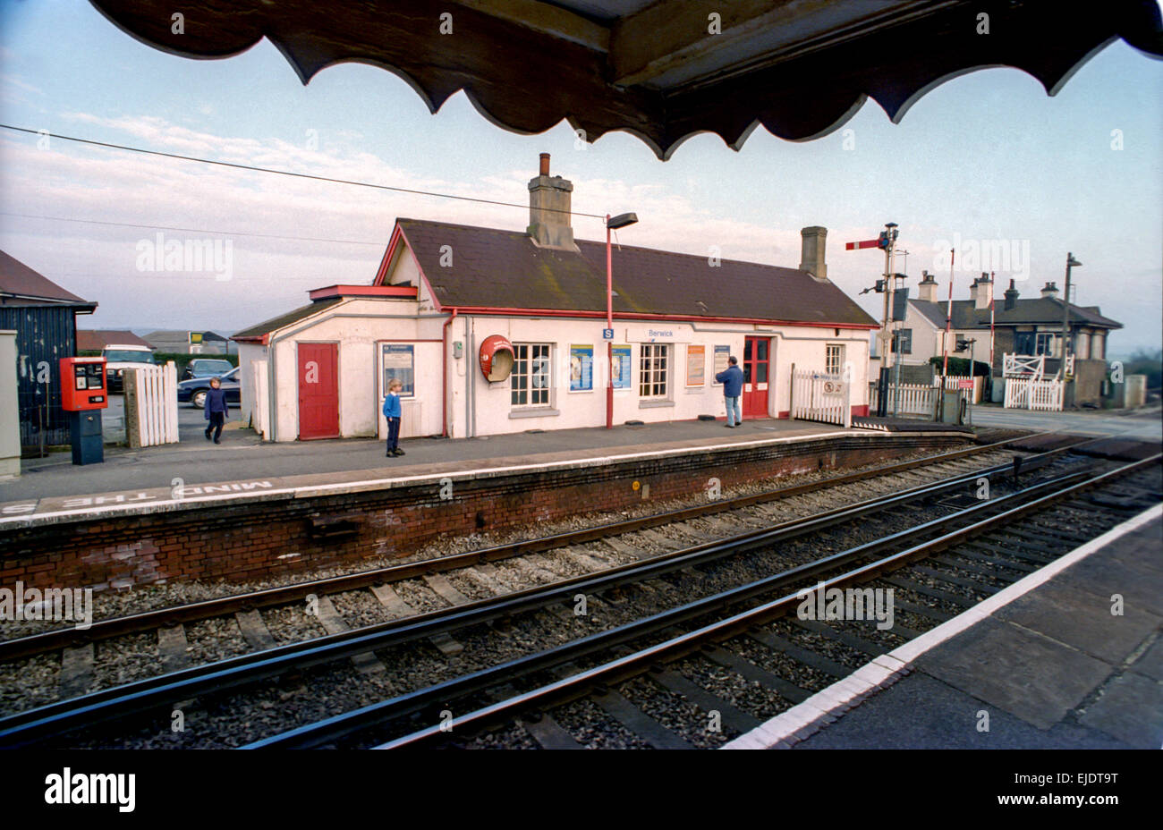 Berwick railway station at the foot of the South Downs Stock Photo Alamy