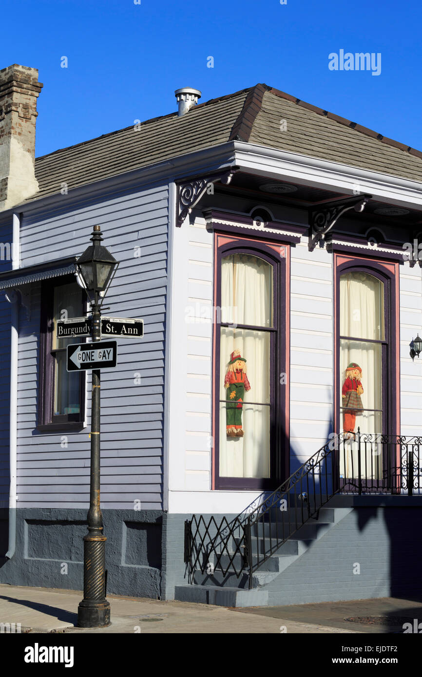 House on St. Ann Street, French Quarter, New Orleans, Louisiana, USA Stock Photo
