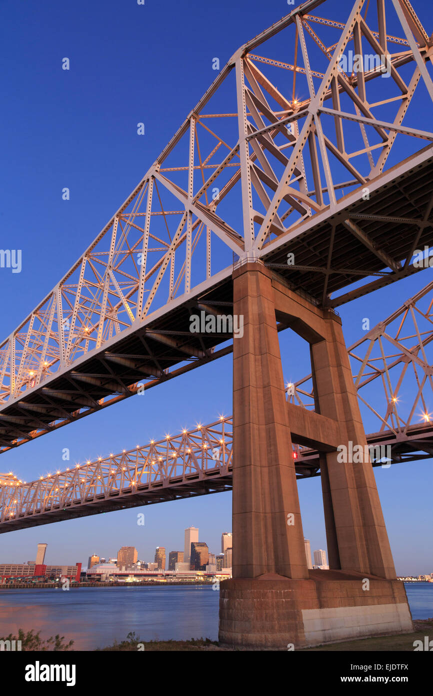 Crescent City Connection Bridge, New Orleans, Louisiana, USA Stock