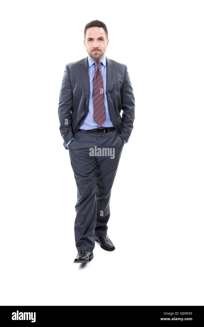 Friendly and smiling businessman looking at camera with reliability ...