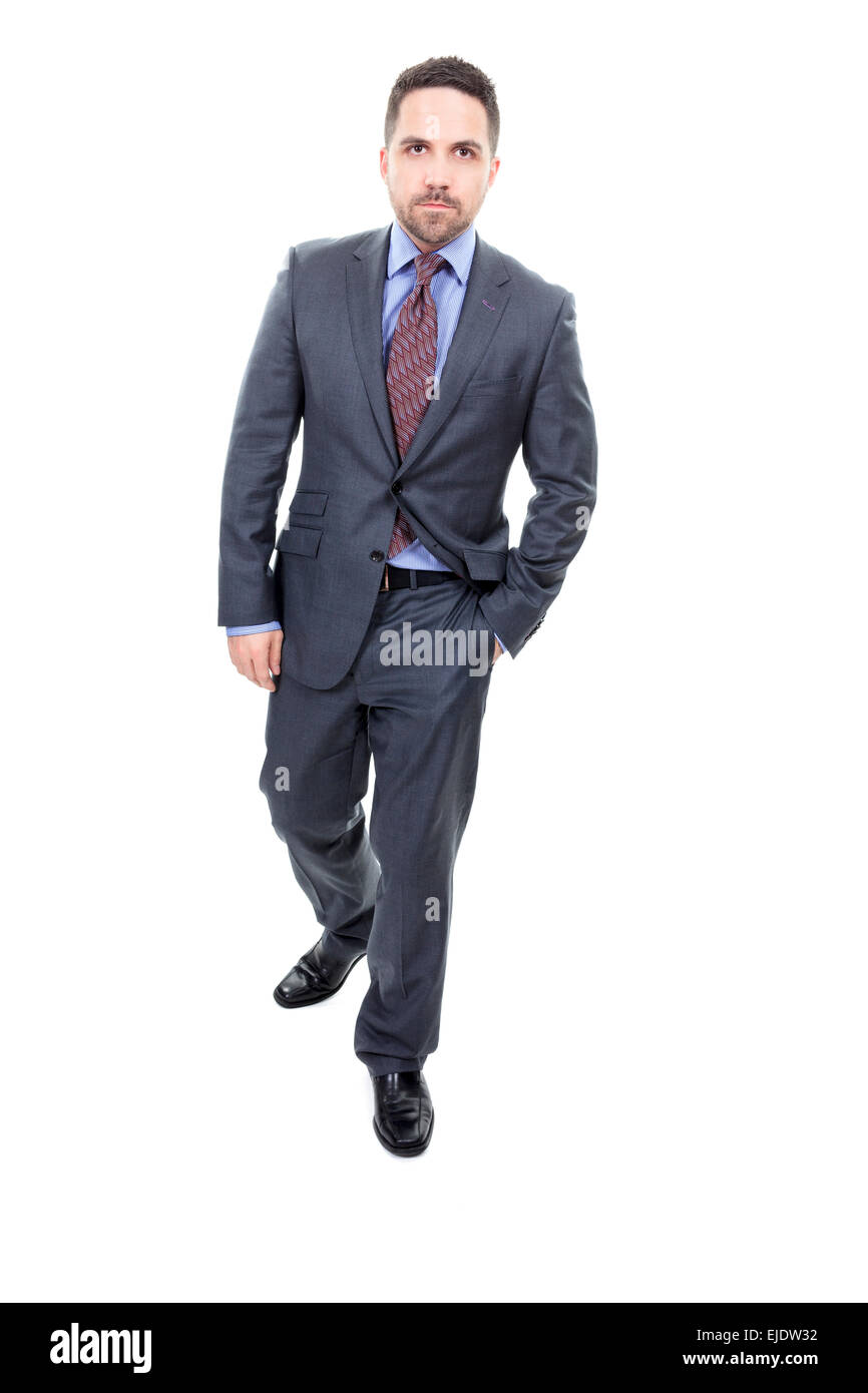 Friendly and smiling businessman looking at camera with reliability ...