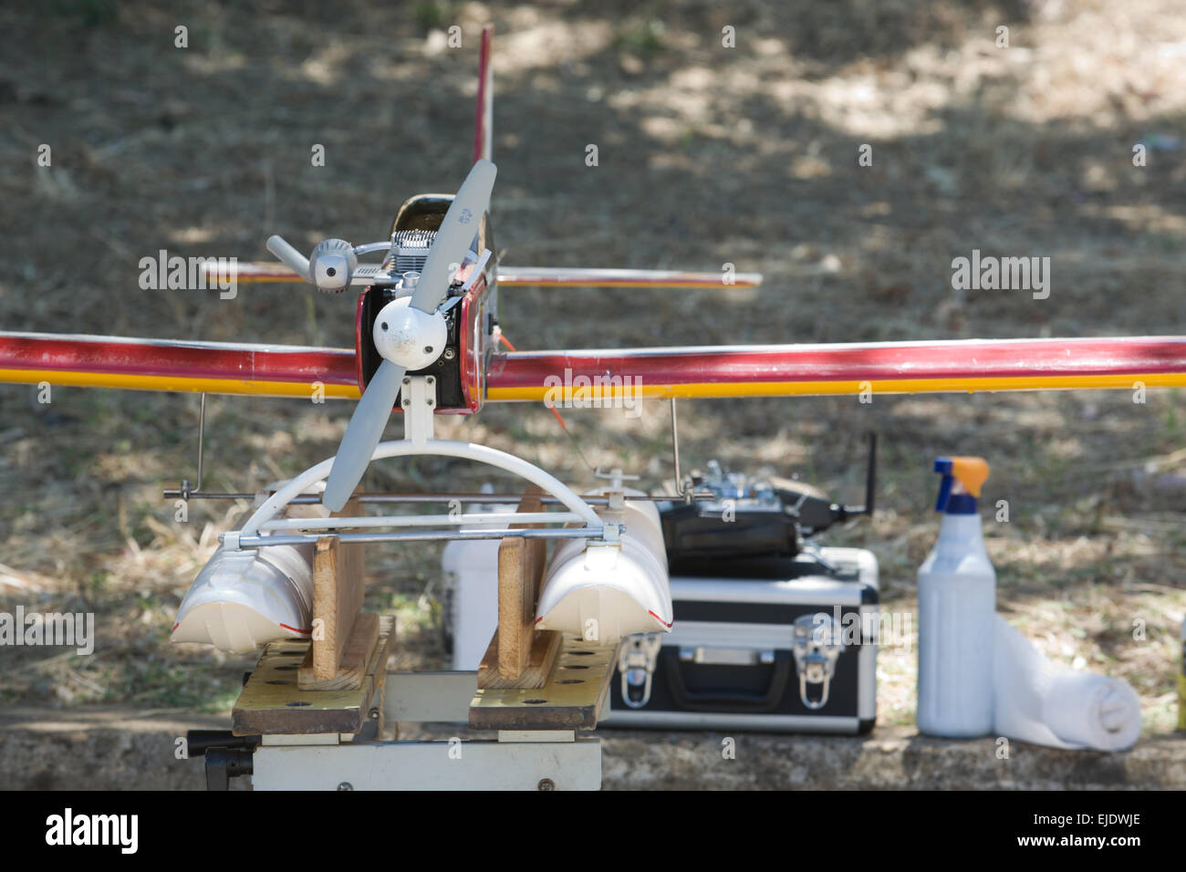 Radio controlled Hydroplanes on riverside during an exhibition show ...