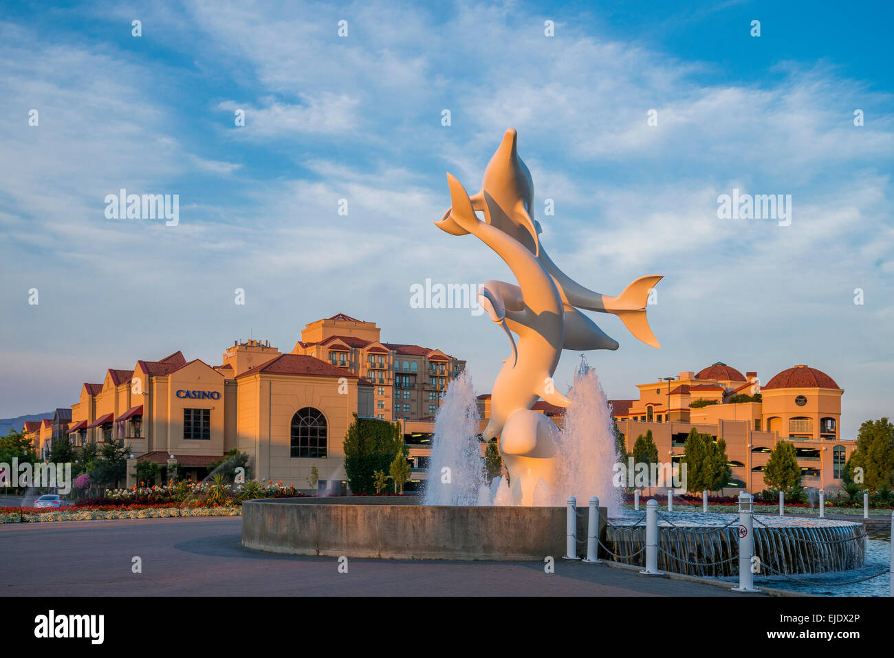 British columbia canada kelowna dolphin fountain hires stock