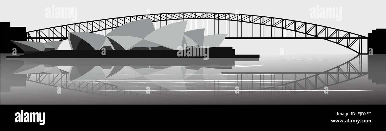 Sydney Harbor Bridge - banner - vector Stock Vector
