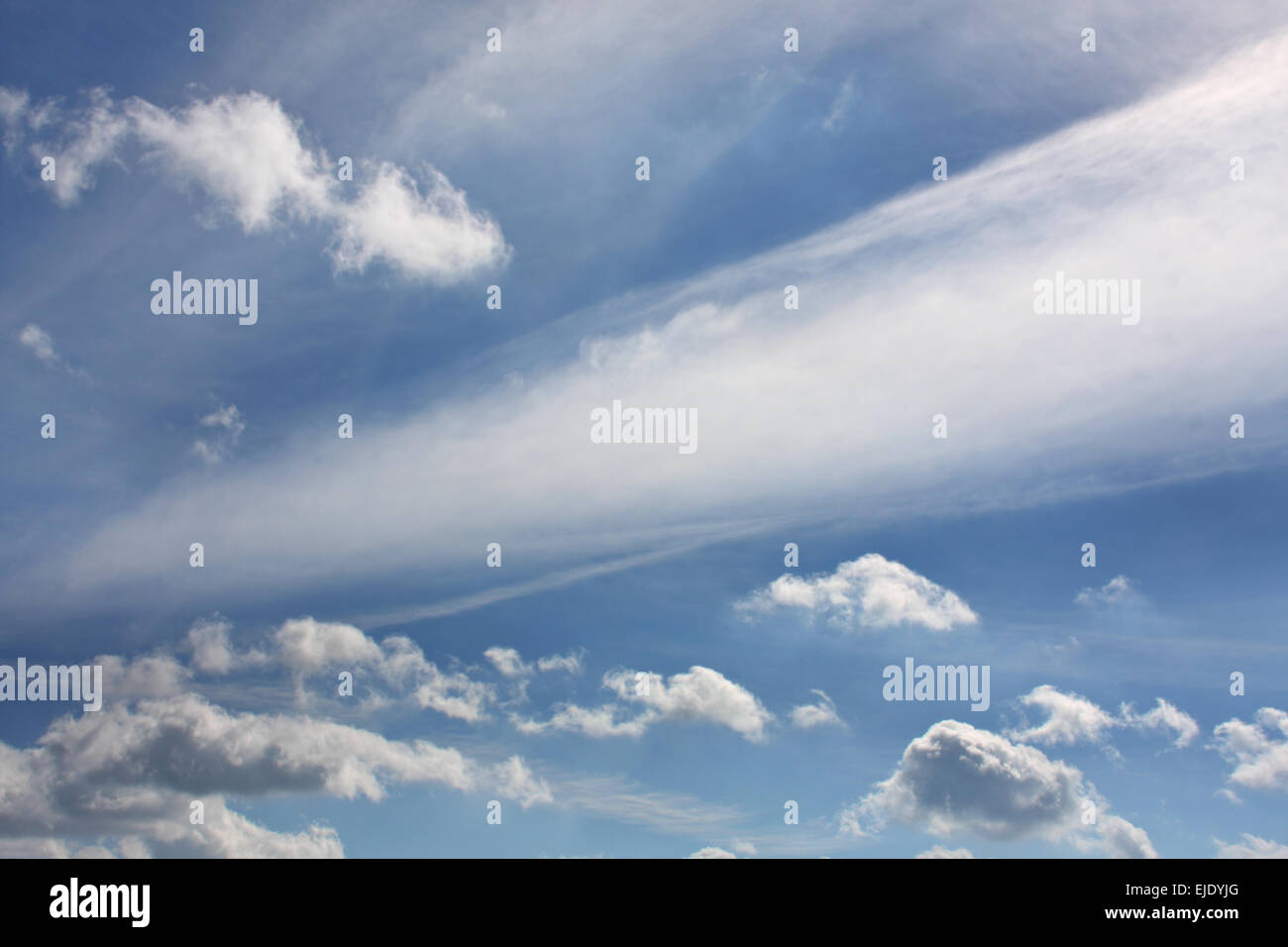 Gorgeous blue sky with spectacular cloud formation Stock Photo