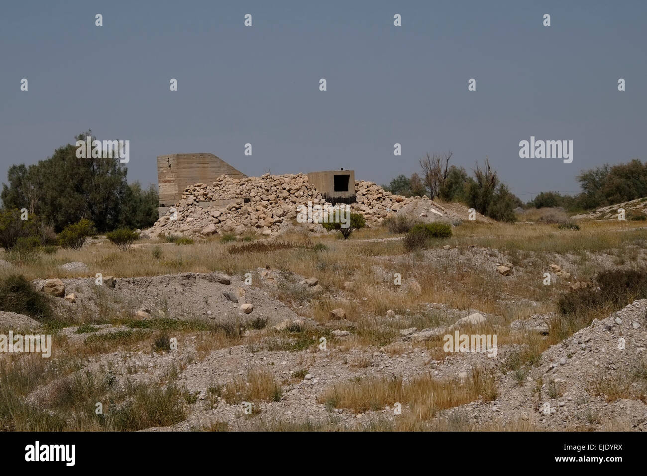 An Abandoned Military Bunker Opposite To The Shores Of The Dead Sea At 