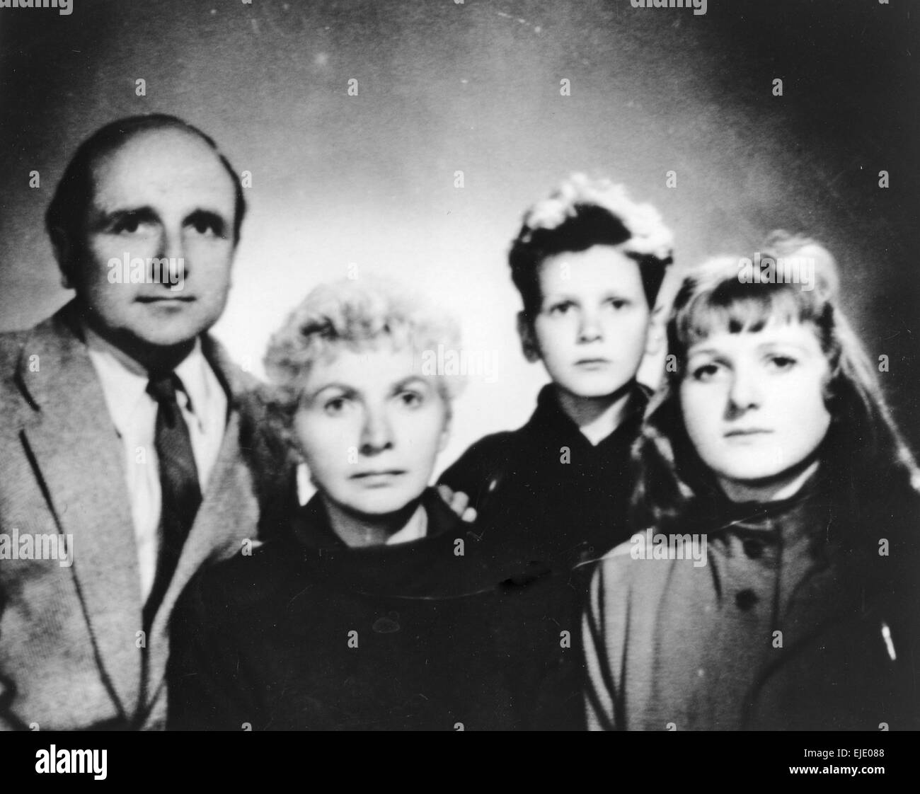 KLAUS BARBIE (1913-1991) SS office and Gestapo member with his family about 1970 Stock Photo