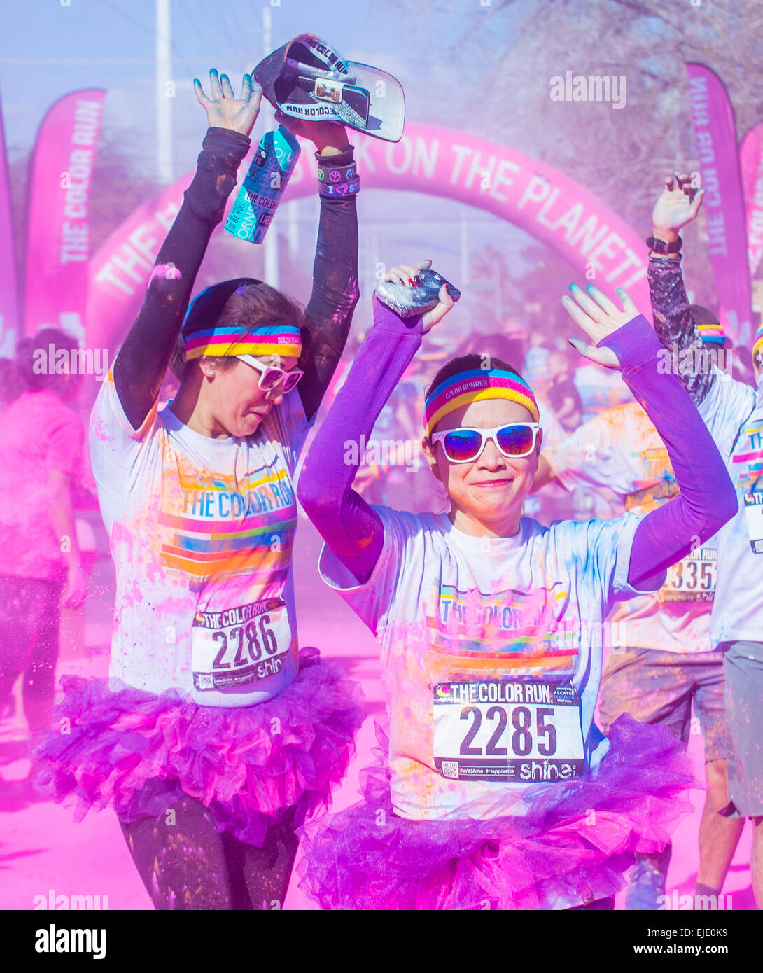An unidentified runners at the Las Vegas Color run Stock Photo Alamy