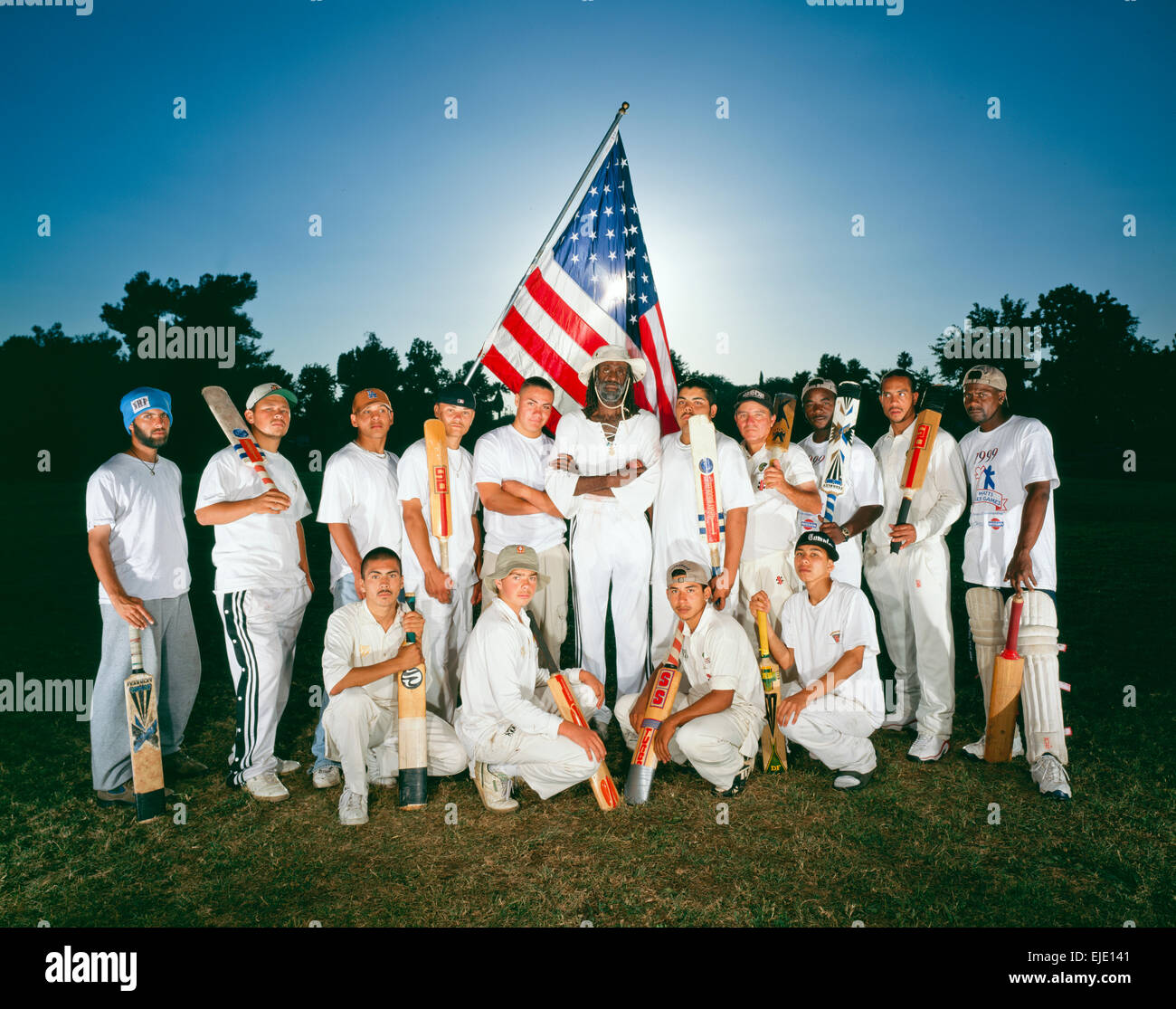 COMPTON, CA MAY 01 Compton Cricket Team playing cricket in Los