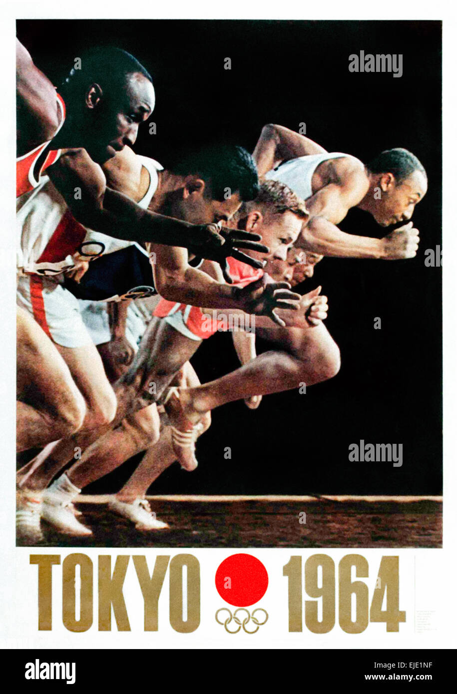 Poster for the1964 Tokyo Olympic Games designed by Yusaku Kamekura (1915 - 1997). See description for more information. Stock Photo