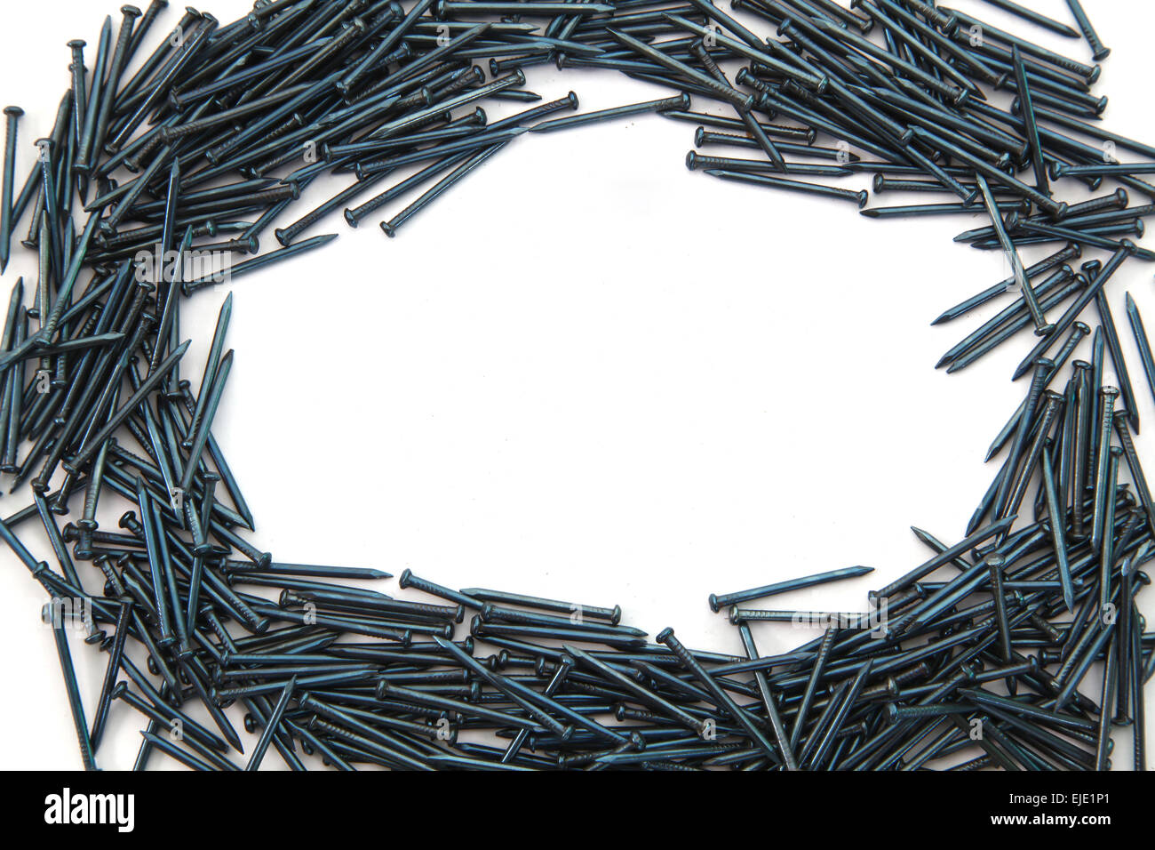 elliptical frame of blue Concrete nails Stock Photo Alamy