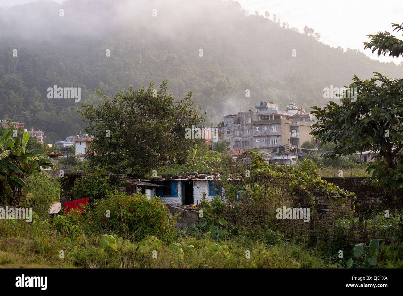 Pokhara in the morning, Nepal Stock Photo