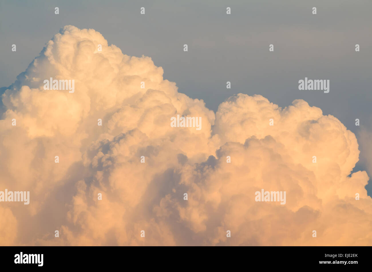 Orange Cloudscape on the Evening Sky Closeup Horizontal Stock Photo