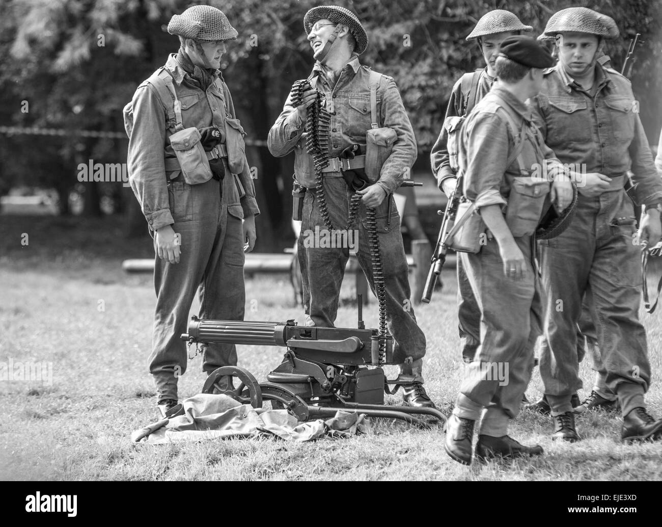 Wroclaw, Poland -September 20: battle of Monte Casino  during historical reenactment of WWII, September 20, 2014 in Wroclaw, Pol Stock Photo