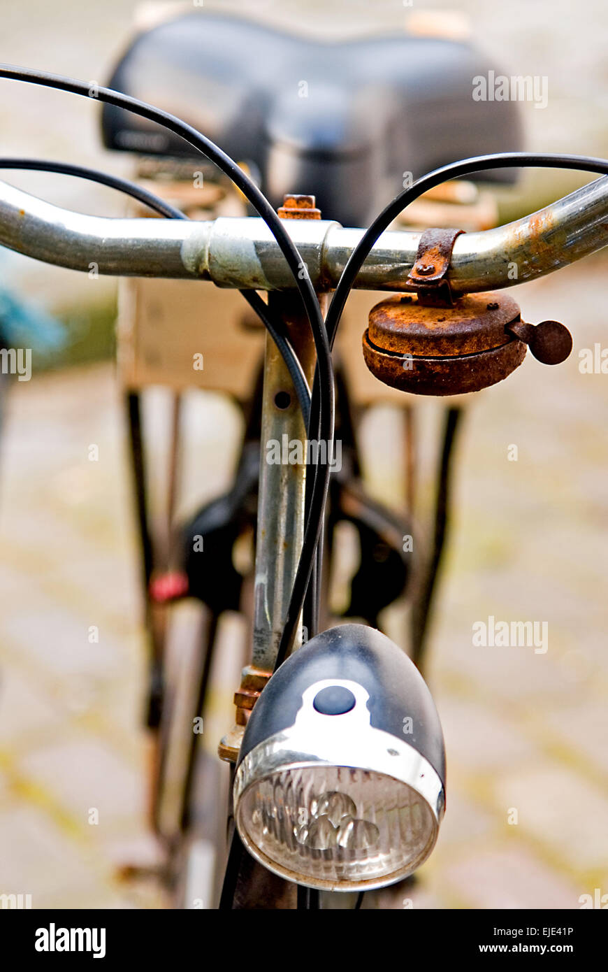 Abstract image of bicycle and bicycle parts in Amsterdam Stock Photo