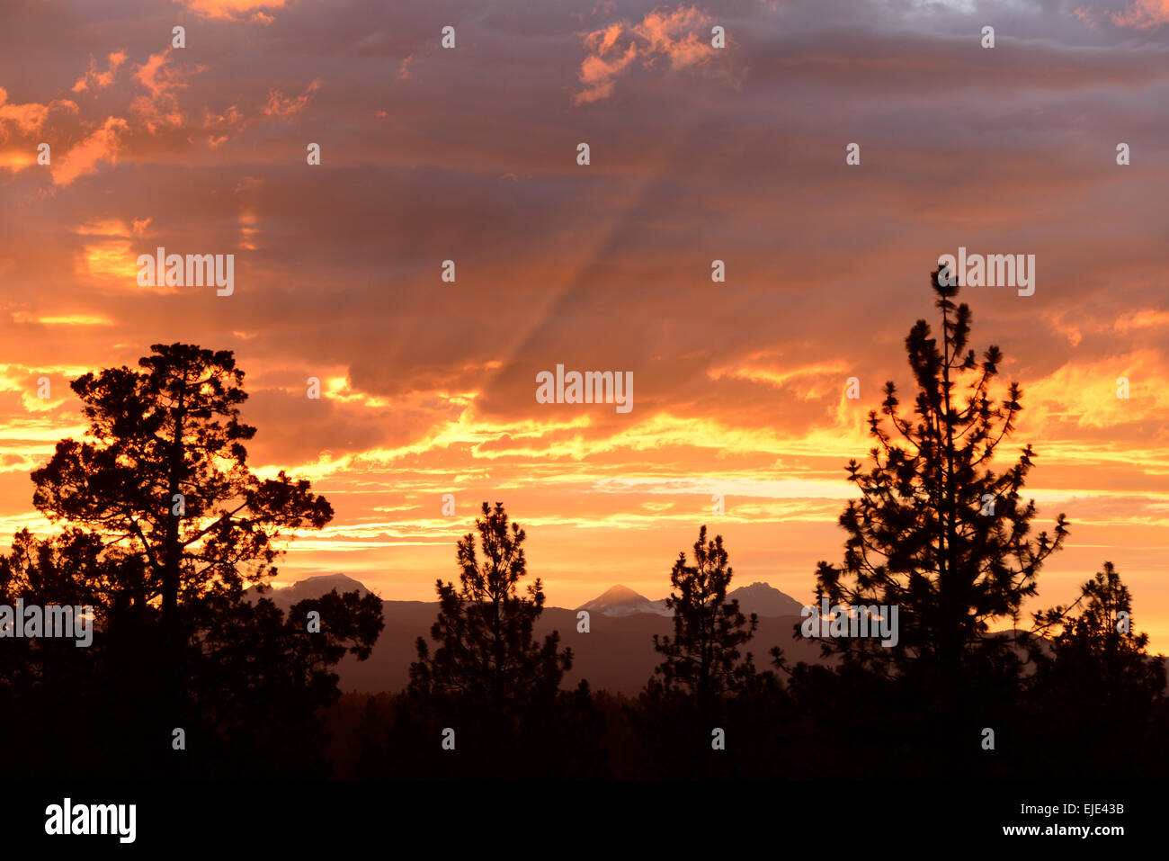 Sunset, Cascade Mountains, Oregon Stock Photo