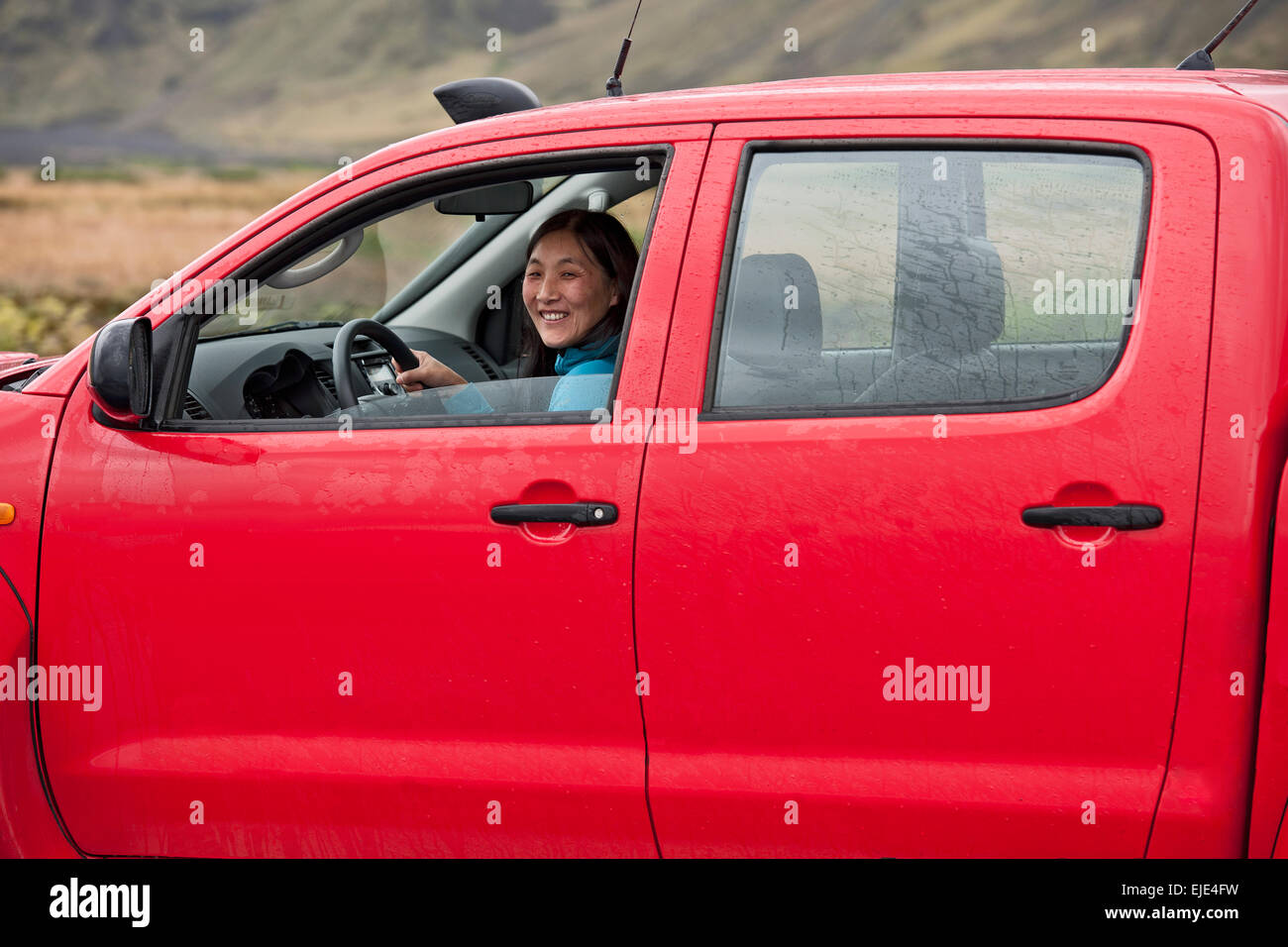 Red pick up truck hires stock photography and images Alamy