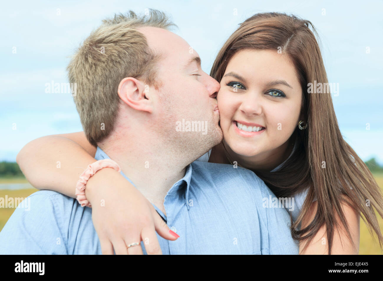Young happy couple on summer season Stock Photo