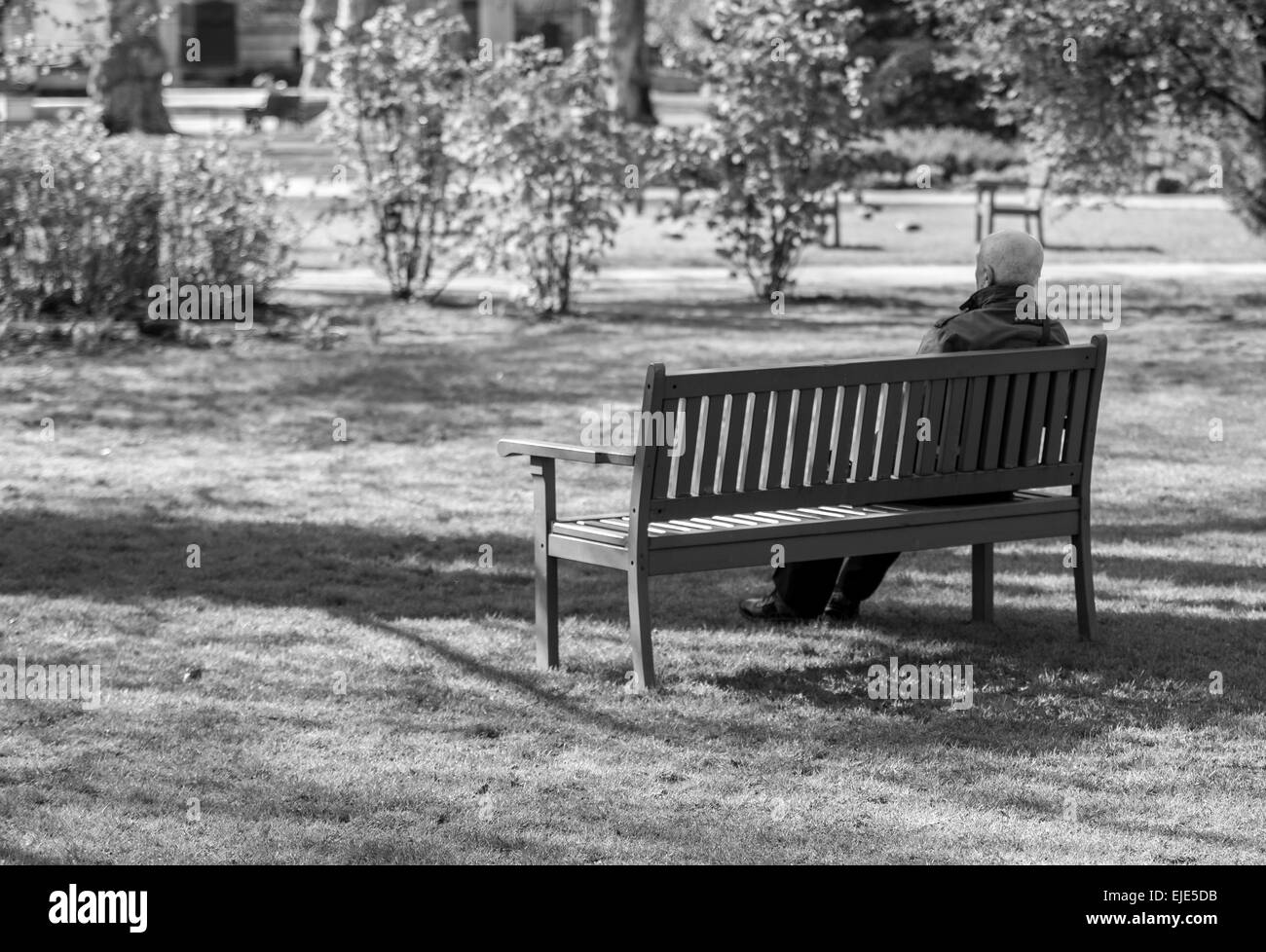 Old man sitting on a bench Stock Photo - Alamy
