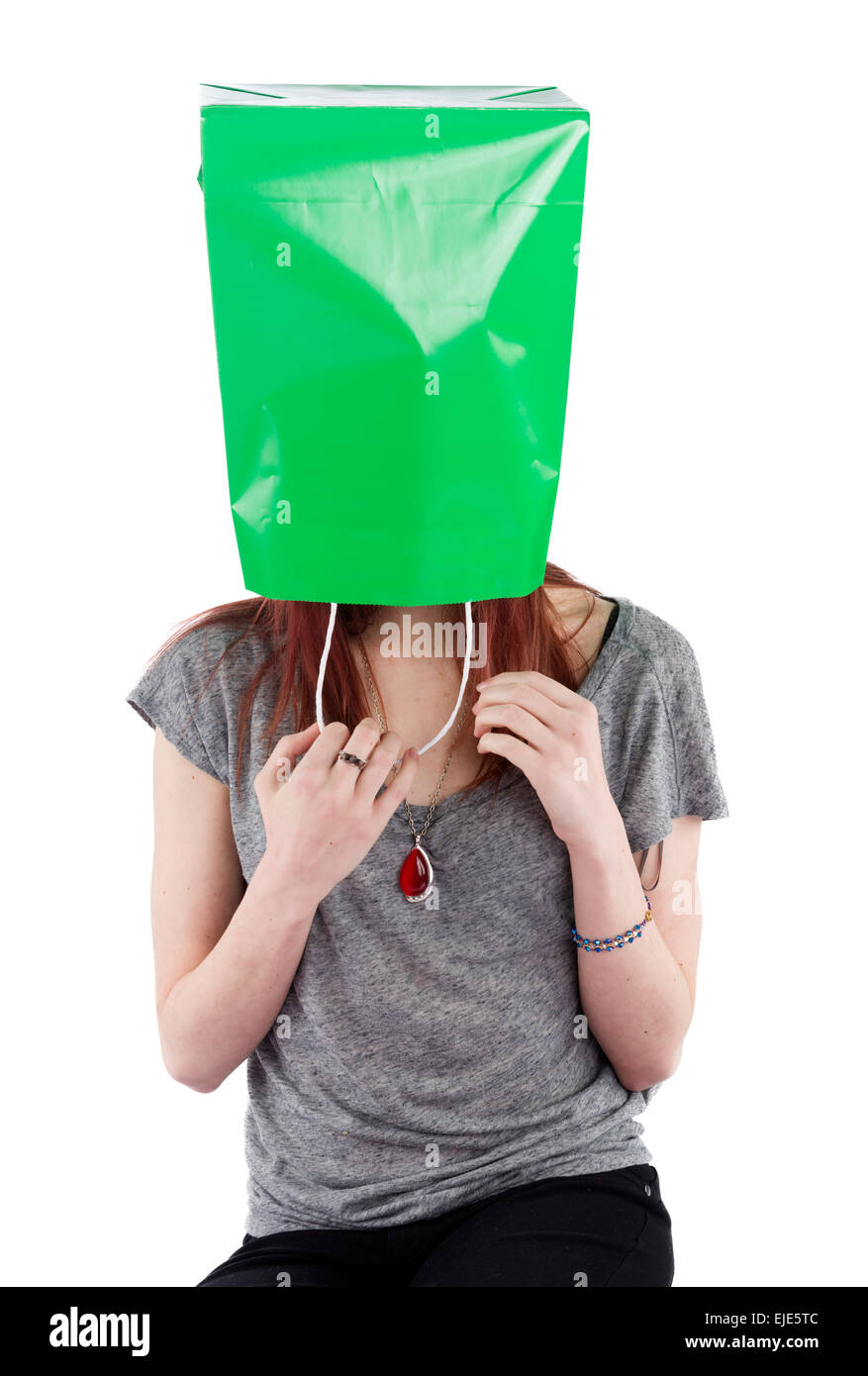 Woman with bag over her head hires stock photography and images Alamy