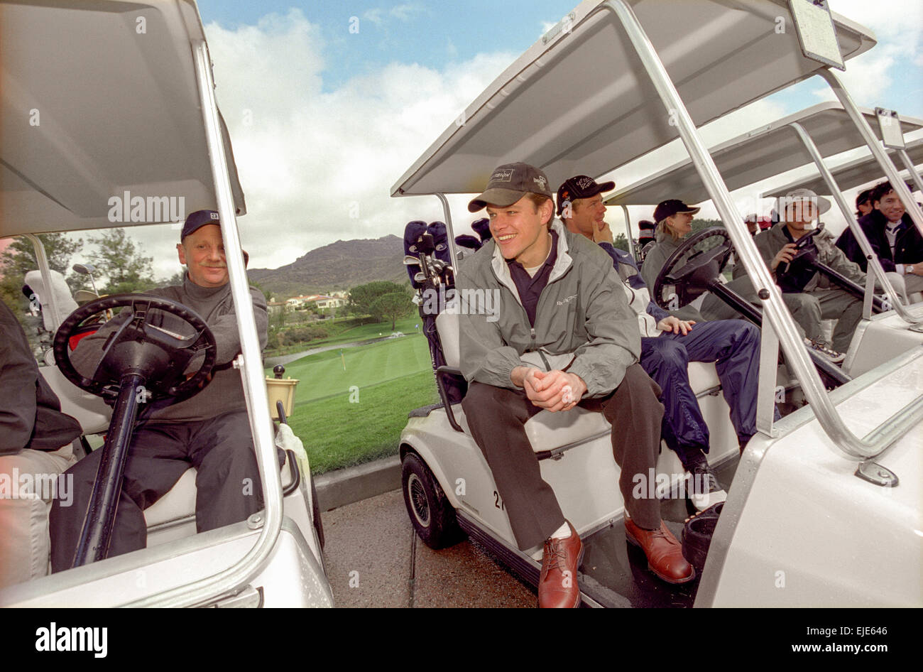 THOUSAND OAKS, CA – FEBRUARY 29: Matt Damon at the Pete Sampras Golf Classic in Thousand Oaks, California on February 29, 2000. Stock Photo