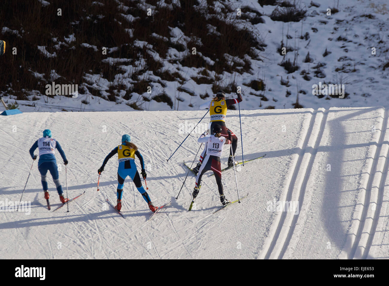 IPC World Cup 2014, Oberstdorf, Men Pursuit, Visually Impaired Stock Photo