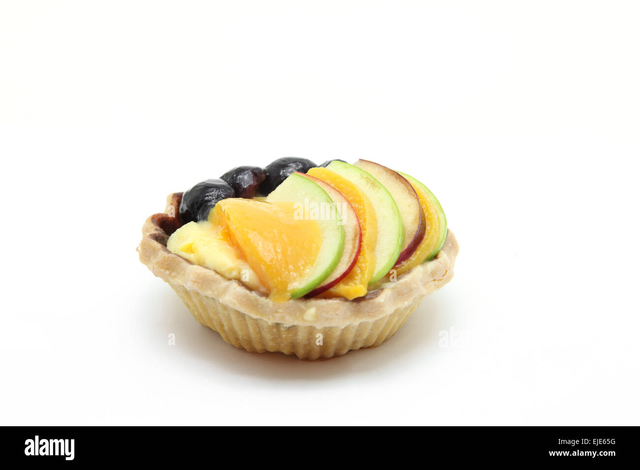 isolated mix fruit tart on white background Stock Photo