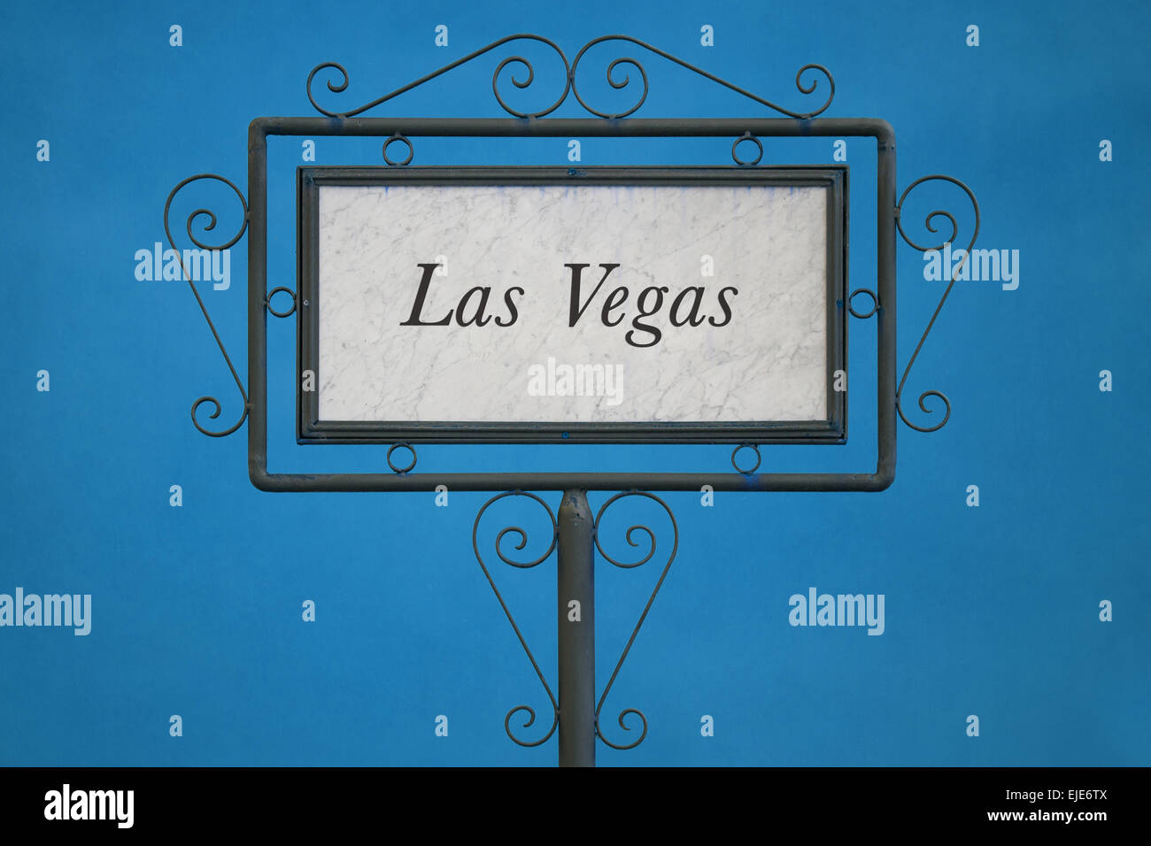 Las Vegas on a Signboard. Light Blue Background Stock Photo Alamy