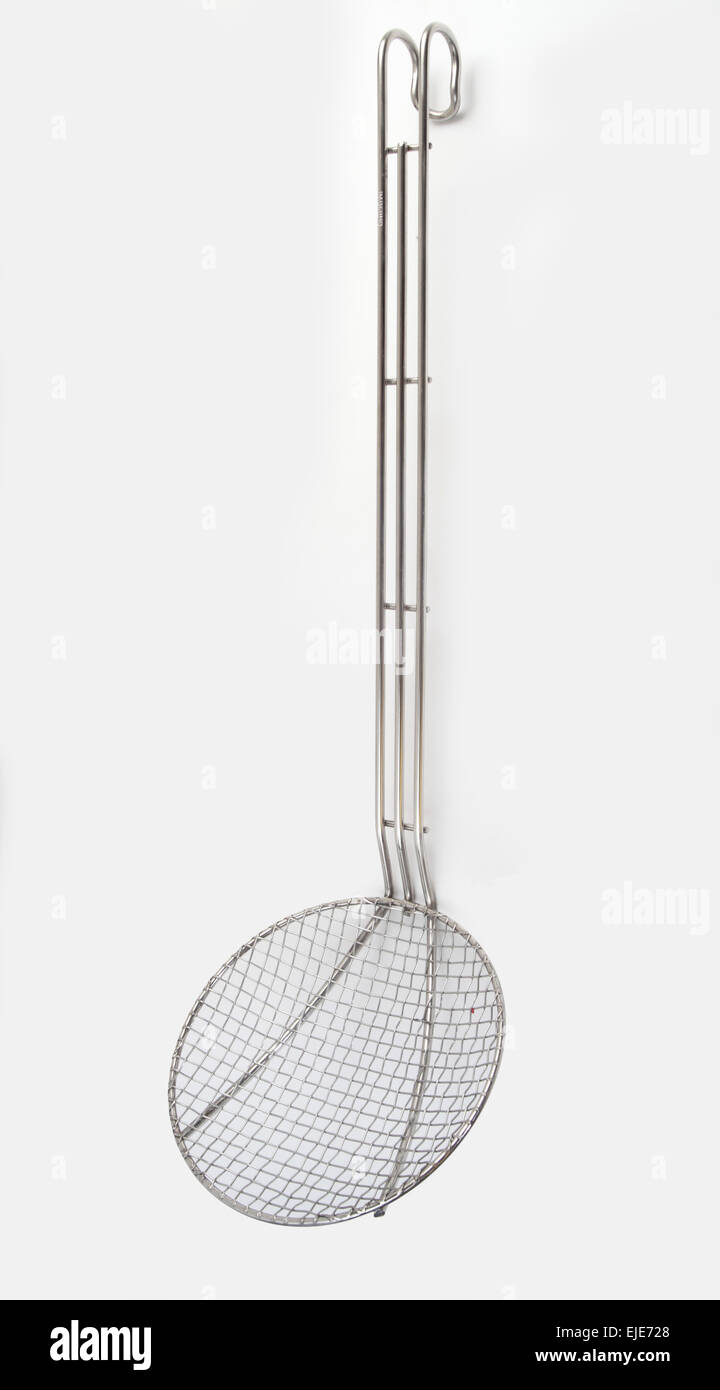 ladle for frying on white background Stock Photo Alamy