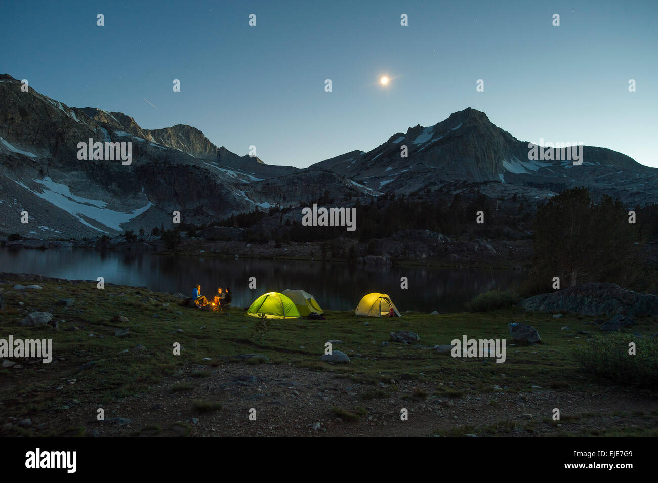 Camping in the Mountains Stock Photo