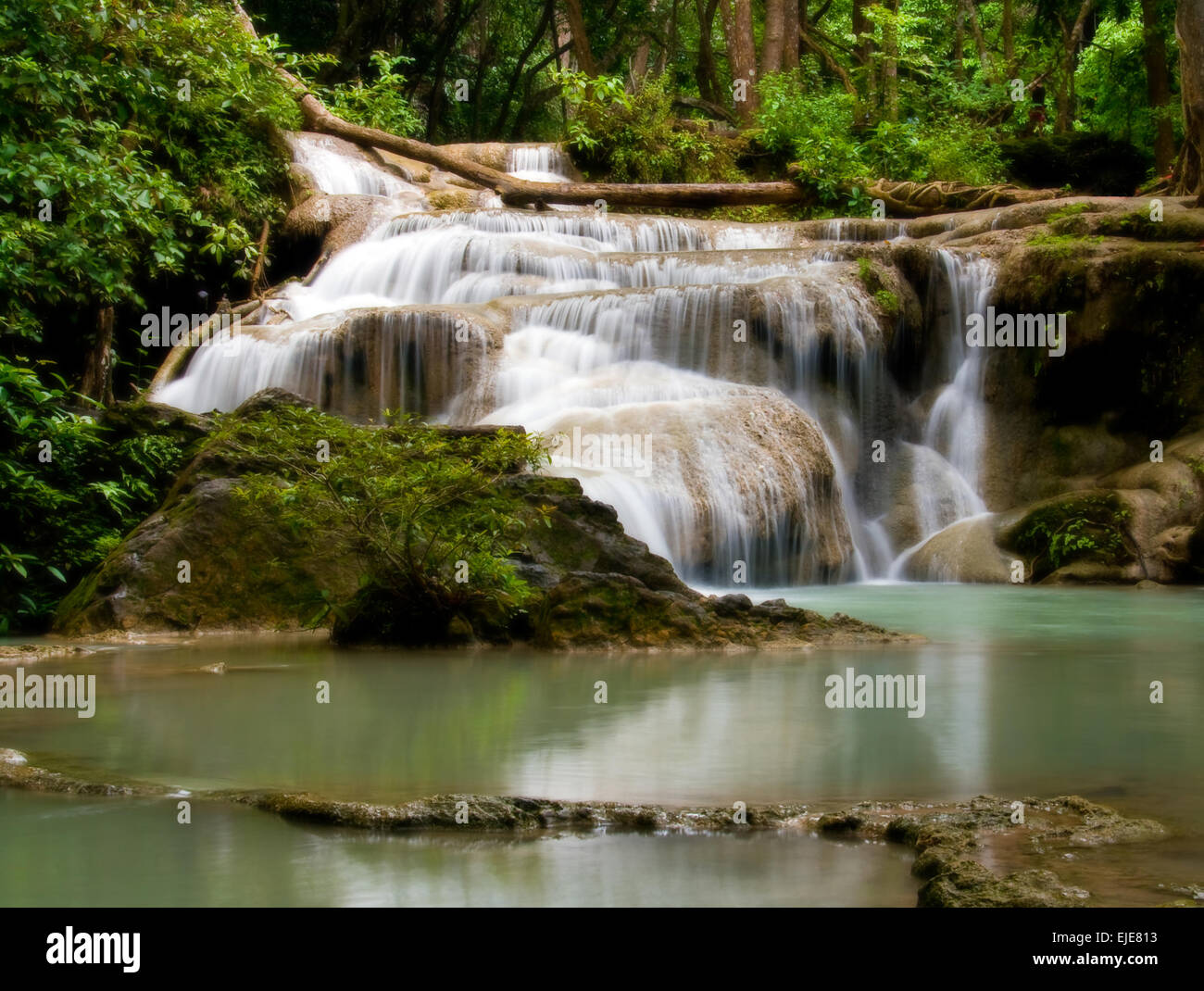 Erawan Waterfall Waterfall In Tropical Forest Erawan National Images, Photos, Reviews