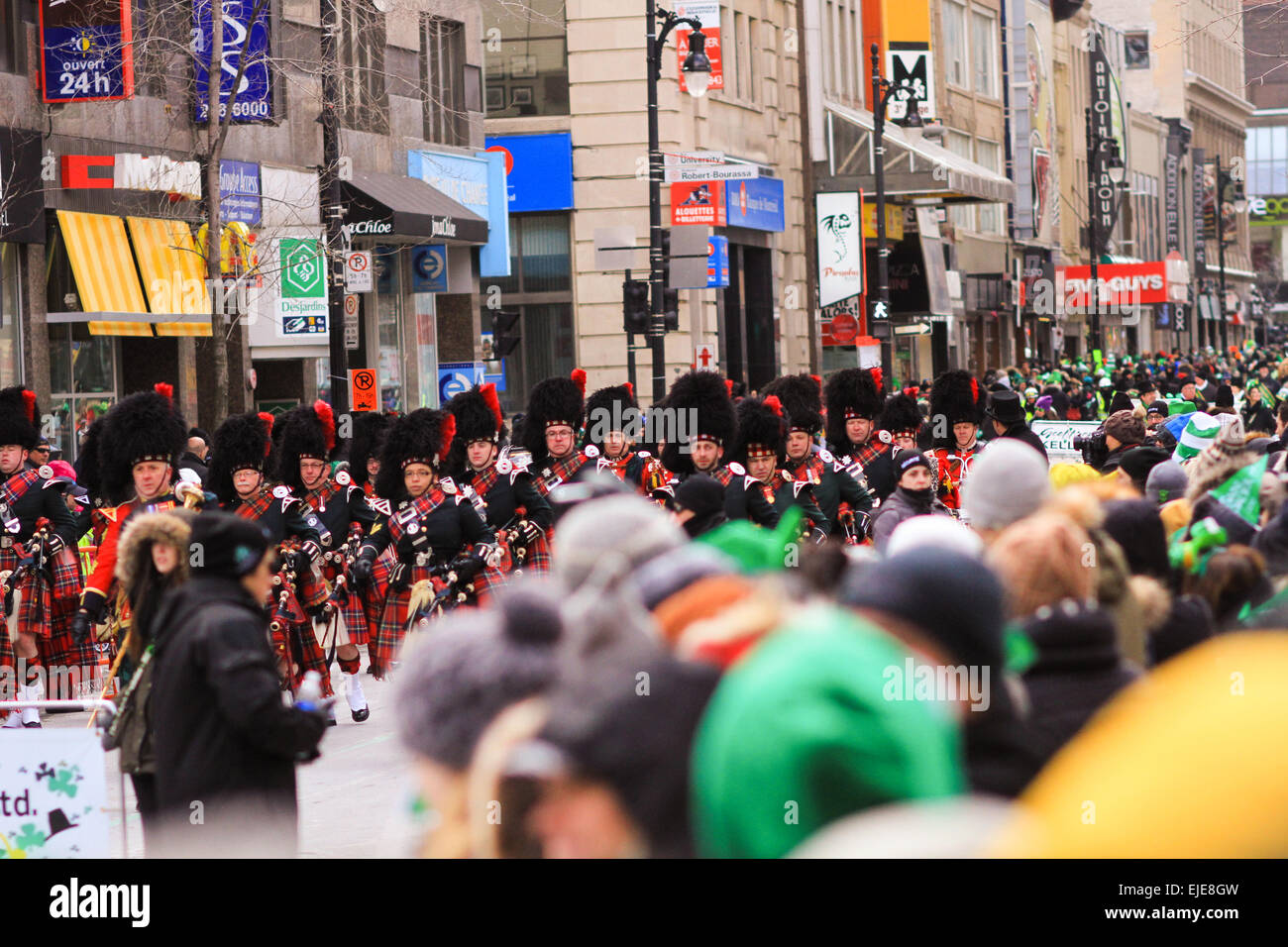 St Patricks Day Parade in Montreal, Quebec Stock Photo Alamy