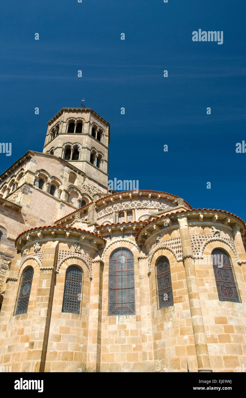 SAINT AUSTREMOINE ROMANESQUE ABBEY ISSOIRE AUVERGNE FRANCE Stock Photo