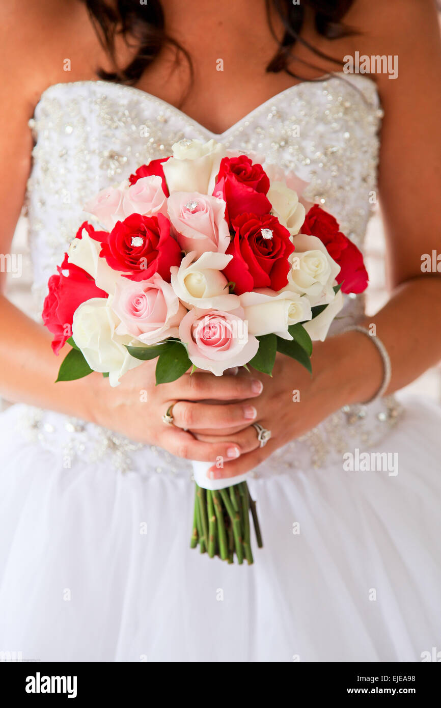 wedding bouquet of flowers for a bride Stock Photo