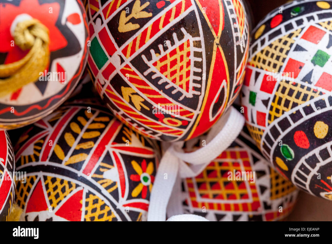 Traditions painted Easter eggs, Prague Czech Republic, Europe Stock Photo