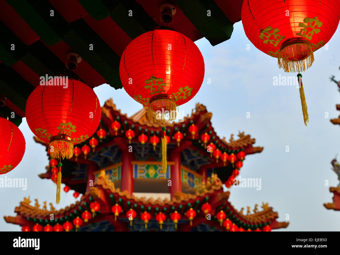 Lanterns decoration at Thean Hou Temple in Kuala Lumpur, Malaysia Stock