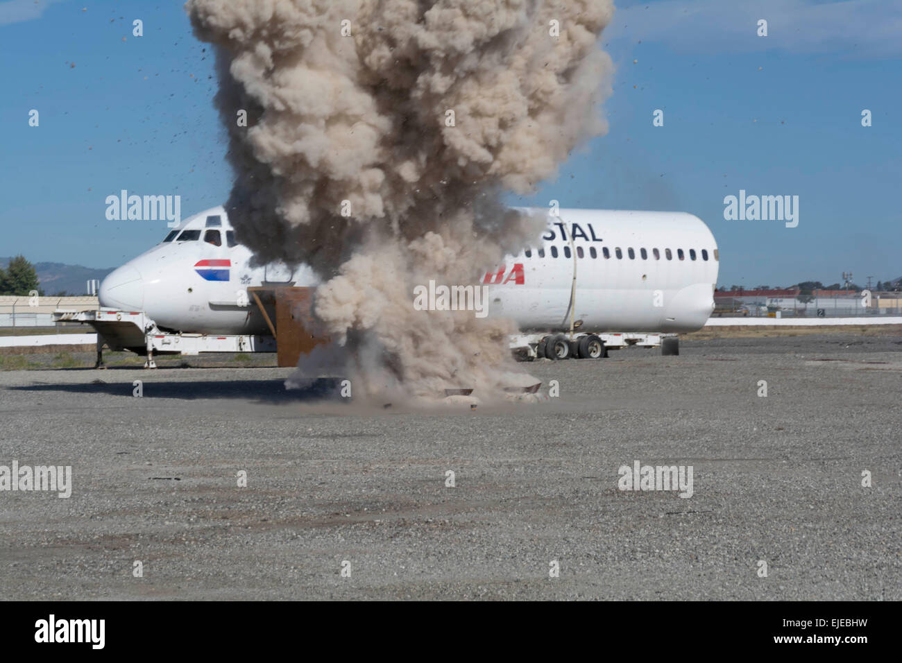 Burbank, California, USA. 24th March, 2015.  The Triennial Full Scale Emergency Exercise starts with a bang at Bob Hope Airport Credit:  Chester Brown/Alamy Live News Stock Photo