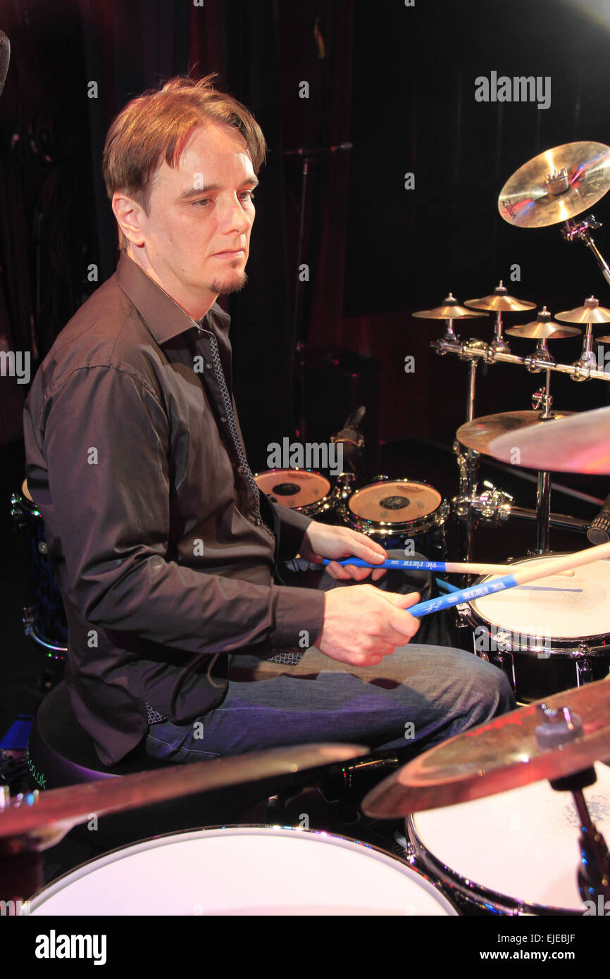 Ny, NY, USA. 19th Sep, 2014. King Crimson drummers on the 2014 tour shot on September 20, 2014