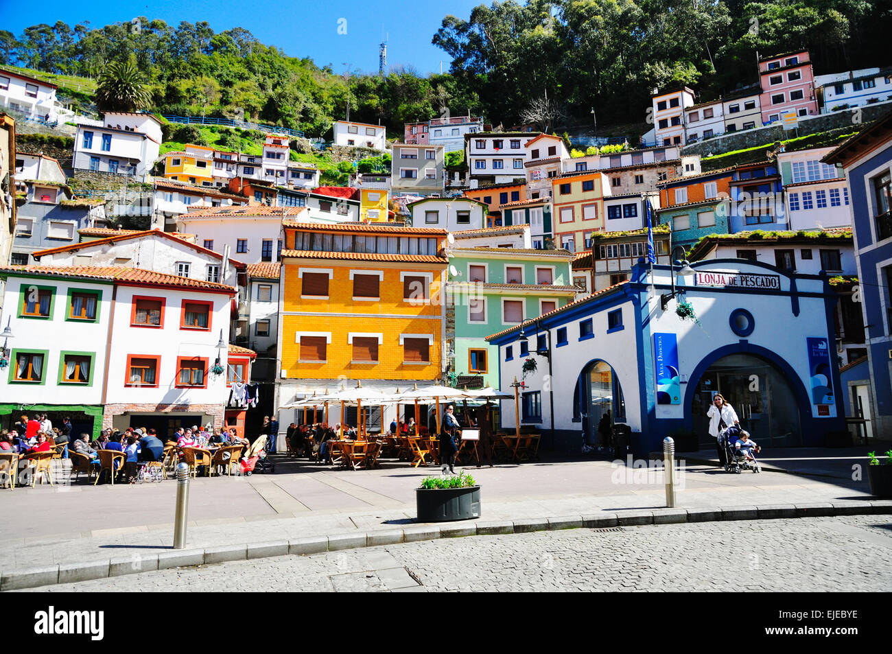 Cudillero is a small village and municipality in the Principality of Asturias Stock Photo