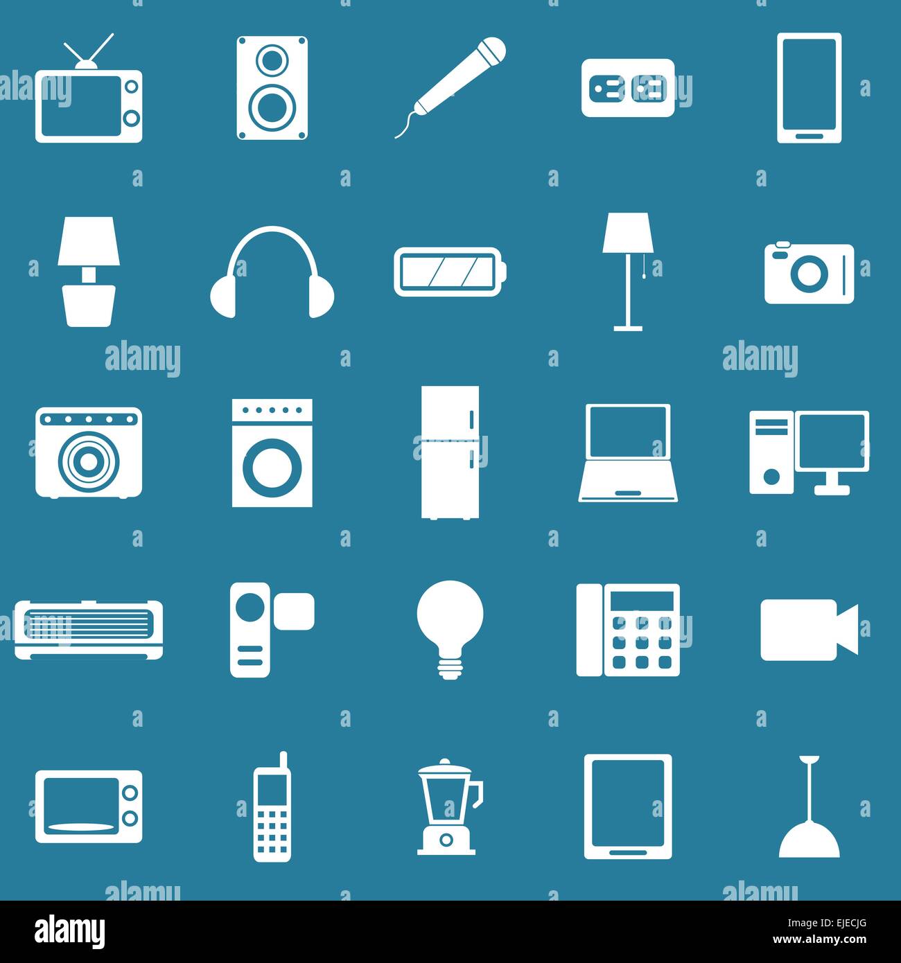 Electrical Machine icons on blue background, stock vector Stock Vector