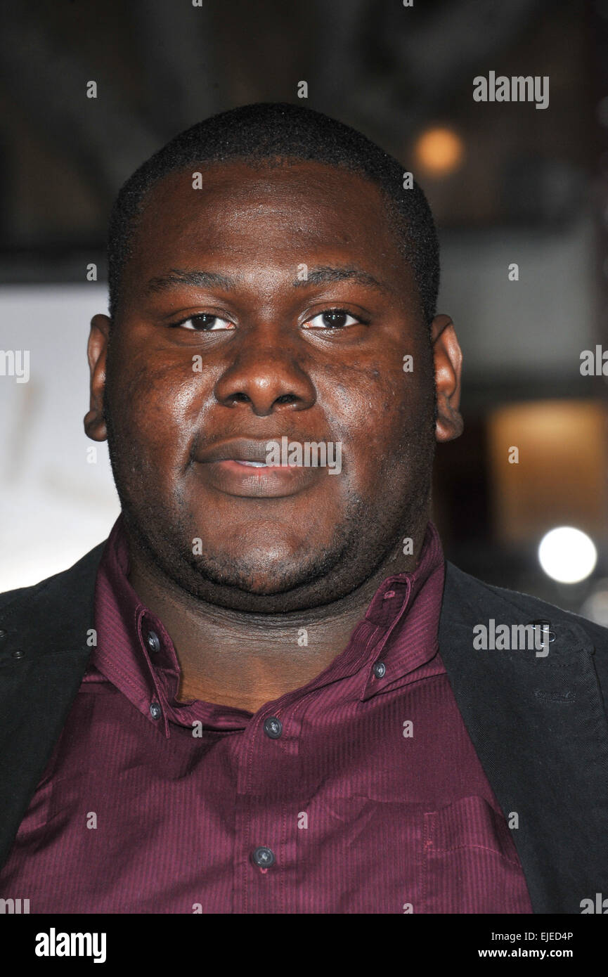 LOS ANGELES, CA - NOVEMBER 3, 2014: Atkins Estimond at the premiere of his movie 'Dumb and Dumber To' at the Regency Village Theatre, Westwood. Stock Photo