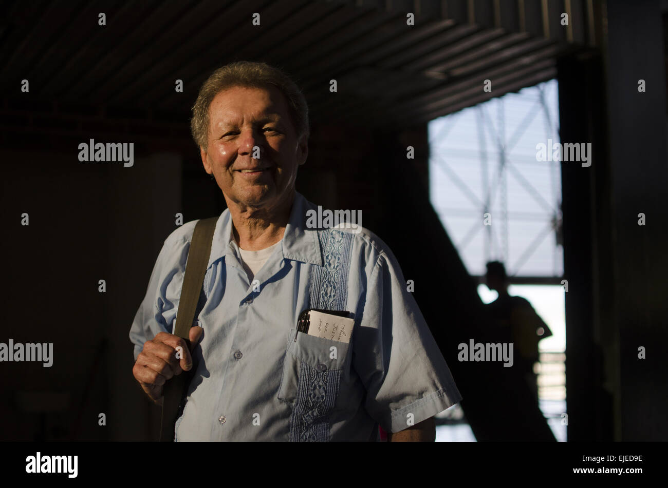 San Salvador, San Salvador, El Salvador. 24th Mar, 2015. ROY BOURGEOIS poses for a photo following a panel discussion at the Universidad Centroamericana on March 24, 2015. Founder of School of the Americas Watch and a Maryknoll priest of more than 40 years, he was expelled from the Church when he refused to recant his stance in favor of the ordination of women into the priesthood. © ZUMA Wire/ZUMAPRESS.com/Alamy Live News Stock Photo