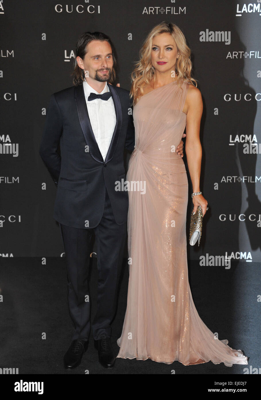 LOS ANGELES, CA - NOVEMBER 1, 2014: Kate Hudson & fiancé Matthew Bellamy at the 2014 LACMA Art+Film Gala at the Los Angeles County Museum of Art. Stock Photo