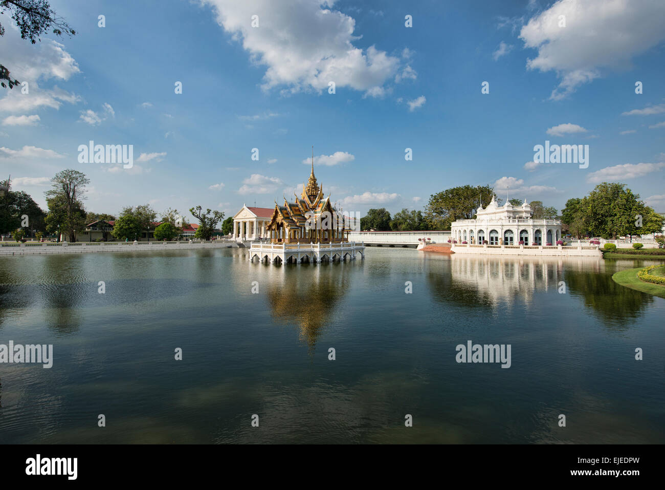 The Aisawan Thiphya-Art Pavilion at the Bang Pa-In Summer Palace, Ayutthaya, Thailand Stock Photo