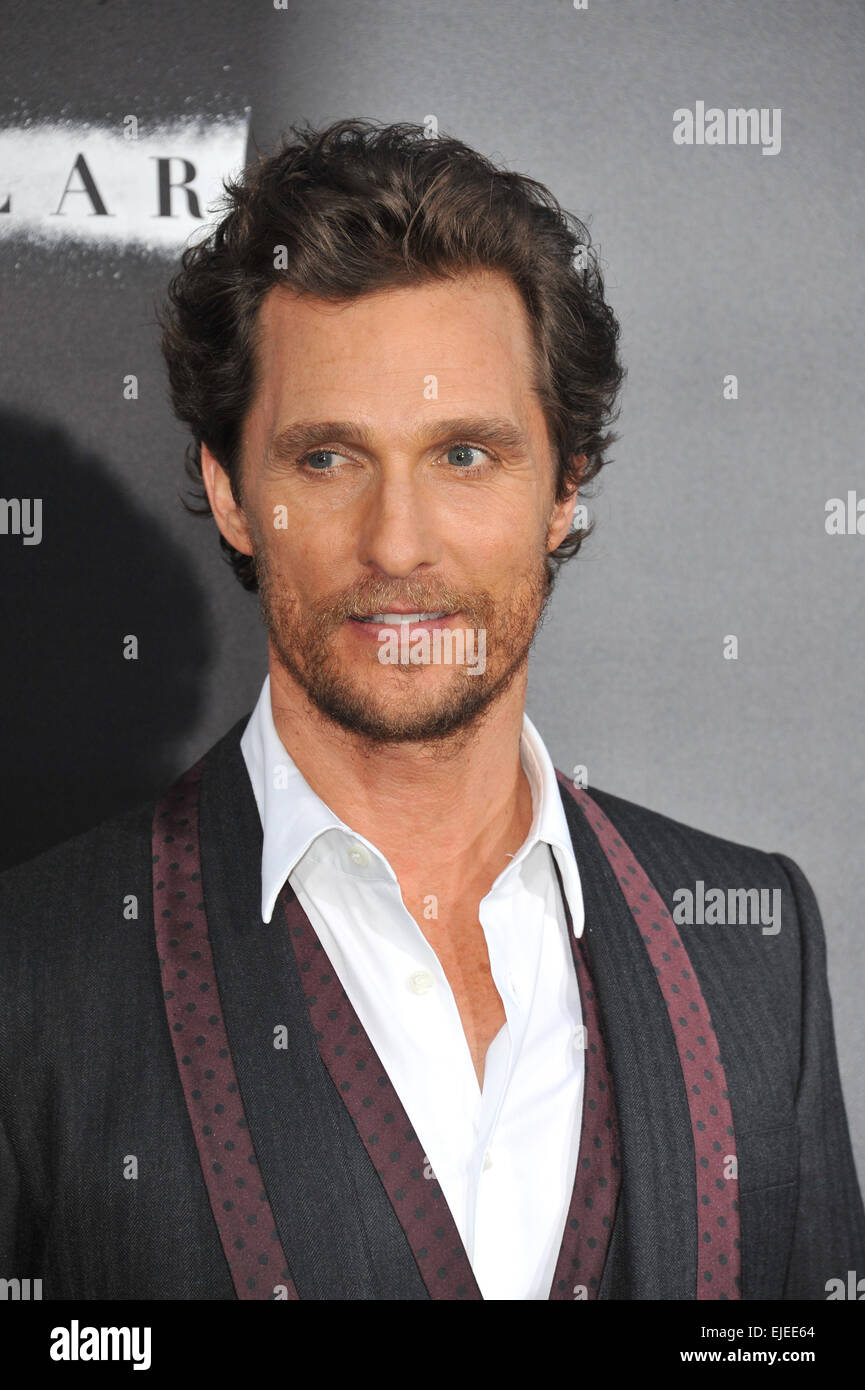 LOS ANGELES, CA - OCTOBER 26, 2014: Matthew McConaughey at the Los Angeles premiere of his movie Interstellar at the TCL Chinese Theatre, Hollywood. Stock Photo