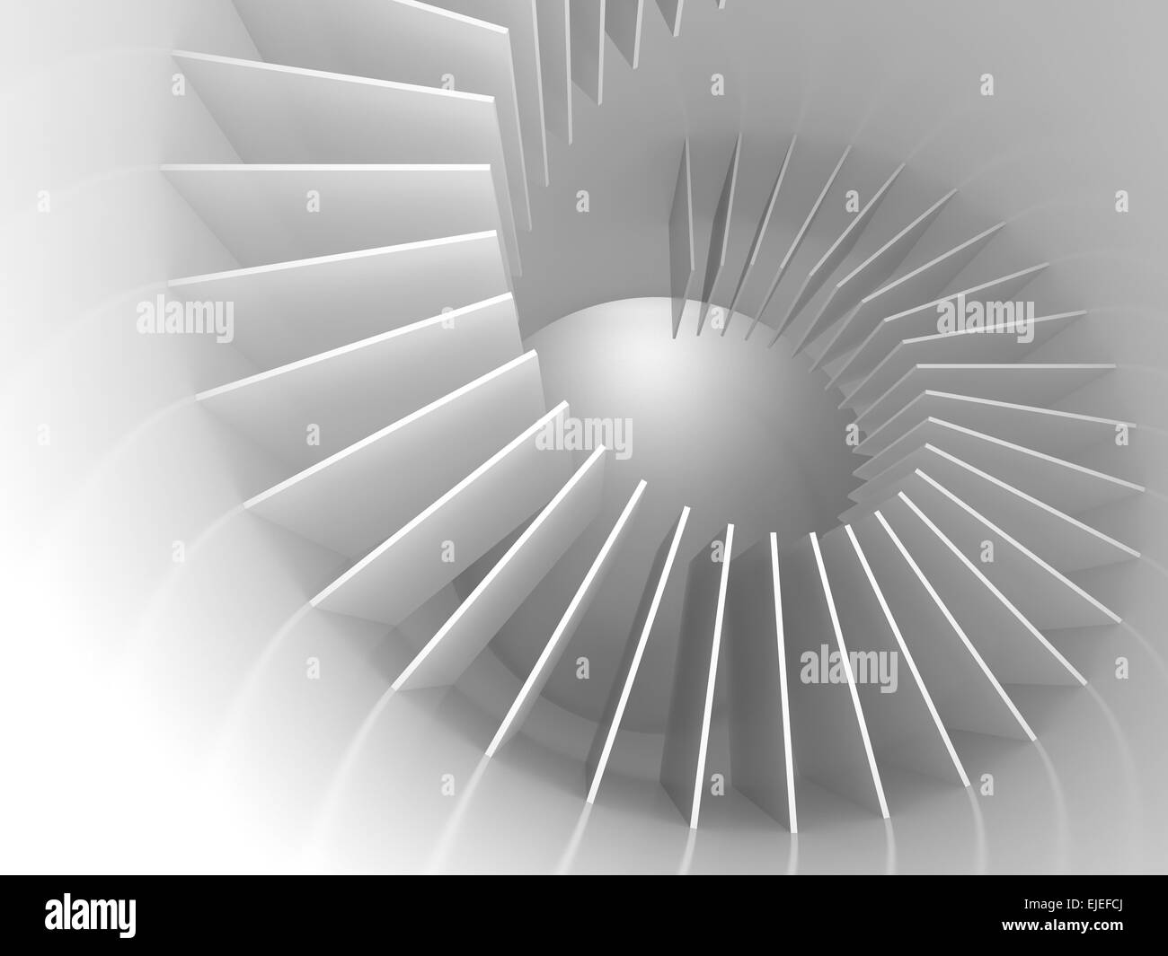 Abstract white spiral structure perspective. 3d render illustration