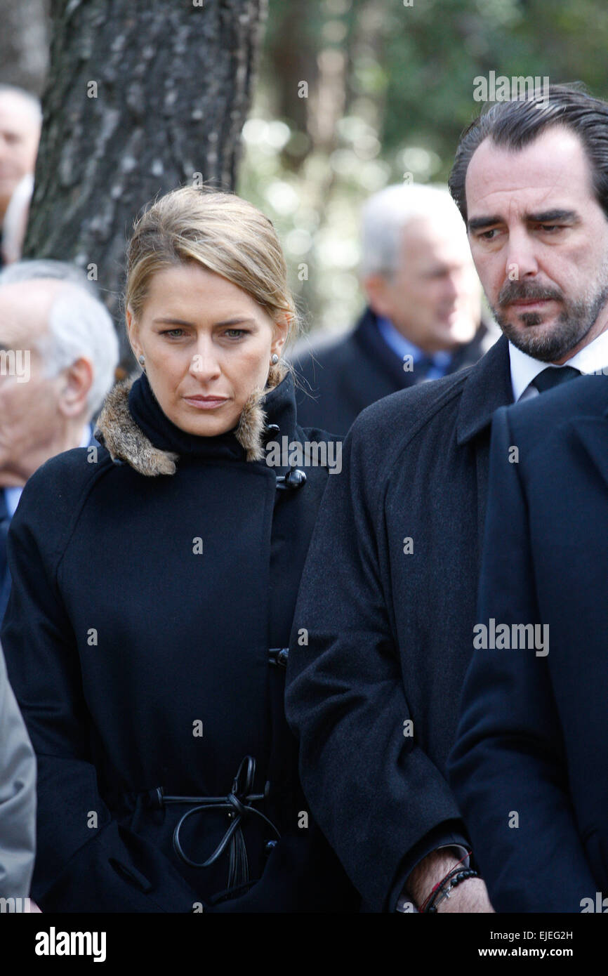 Prince NIKOLAOS with his wife Princess TATIANA attend the ceremony. The annual memorial service in honour of King Pavlos and Que Stock Photo