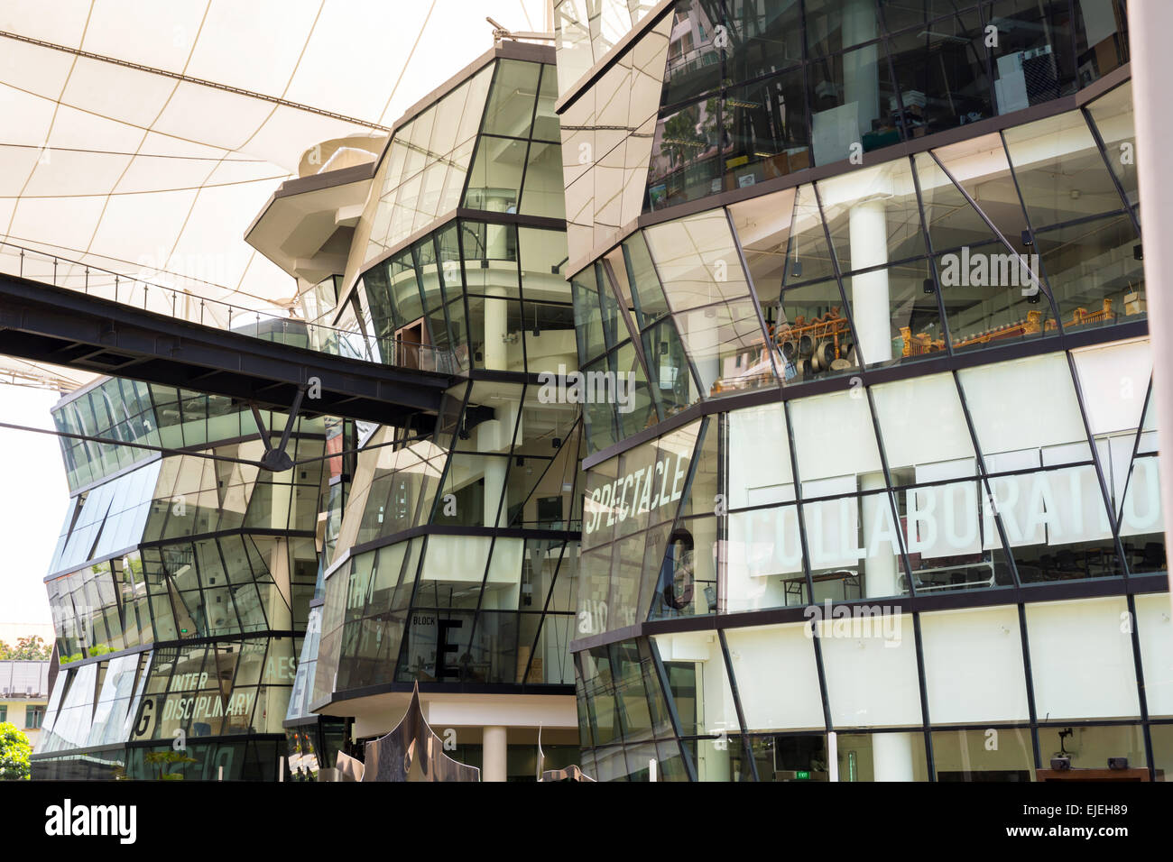 Singapore - FEB 15: Architecture of  Lasalle College building on FEB 15, 2014. This is one of the most popular Art Collage in Si Stock Photo
